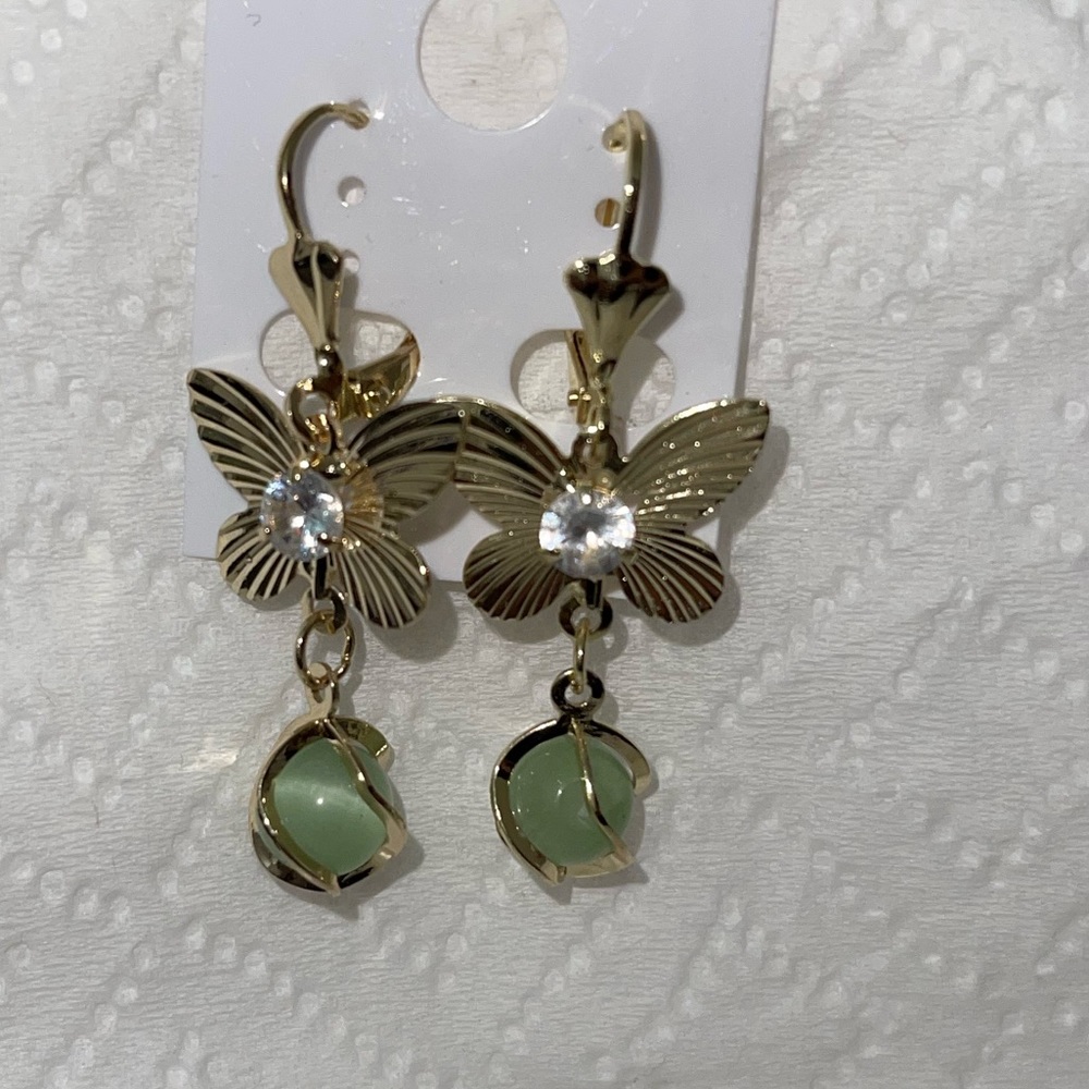 Gold plated butterfly earrings